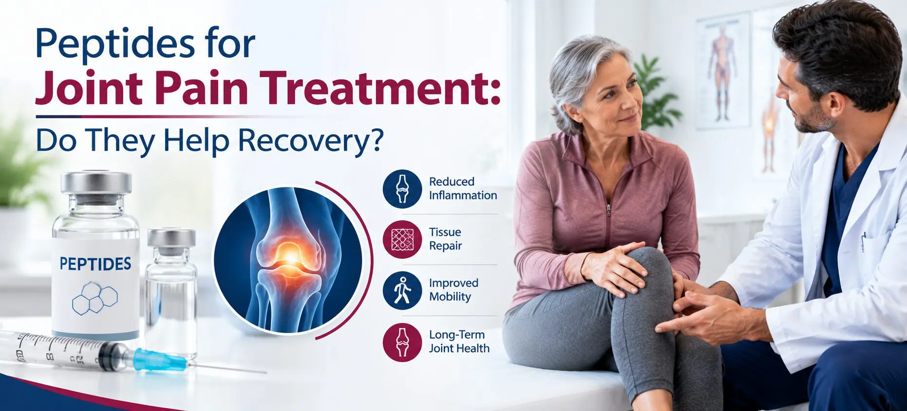 Orthopedic specialist discussing evidence-based joint pain treatment options with a patient